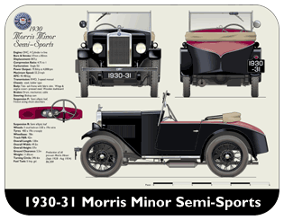 Morris Minor Semi-Sports 1930 Place Mat, Medium